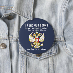 Bóton Redondo 10.16cm Leia Livros Antigos Cultura Conservadora Anti Canc