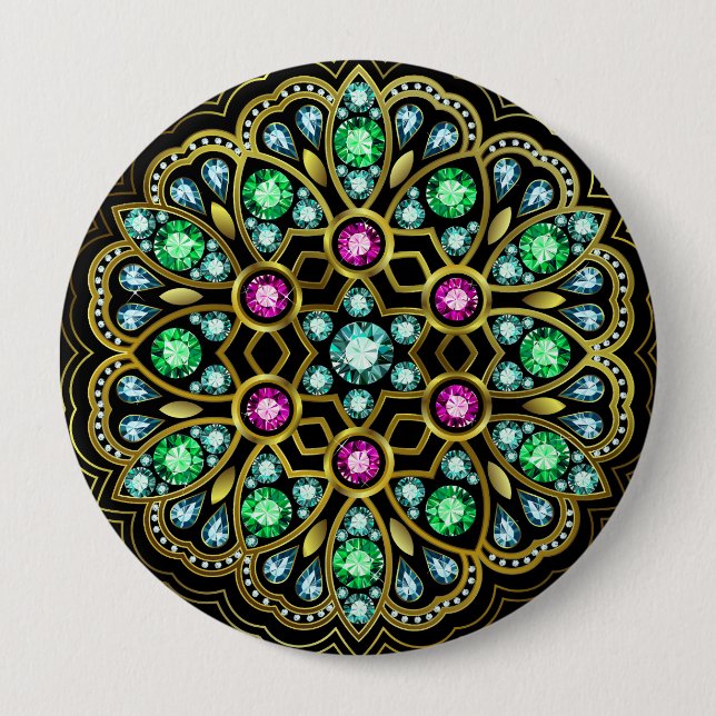 Bóton Redondo 10.16cm LG. Bling Brooch/Pin para as damas.... :) (Frente)