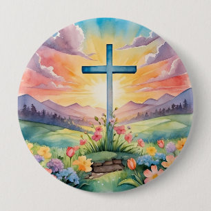 Bóton Redondo 10.16cm Linda Páscoa Watercolor Art