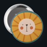 Bóton Redondo 10.16cm Lion Cute Orange<br><div class="desc">Berçário de leão bonito</div>