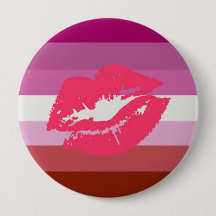 BÓTON REDONDO 10.16CM LIPSTICK LESBIAN PRIDE FLAG STRIPES DESIGN - 2014