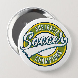 Bóton Redondo 10.16cm logotipo dos campeões de futebol da Austrália.