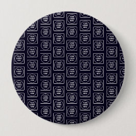 Bóton Redondo 10.16cm Logotipo ou imagem personalizados com design azul-