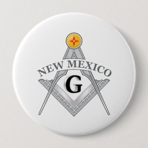 Bóton Redondo 10.16cm Loja Freemasonry do Estado do Novo México