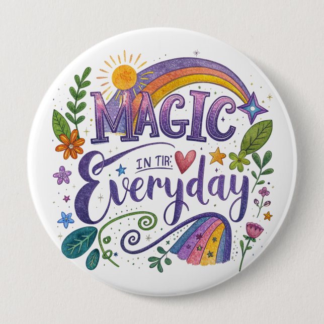 Bóton Redondo 10.16cm "Magic in Everyday" Button (Frente)