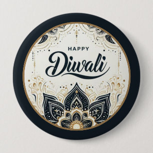 Bóton Redondo 10.16cm Mandala de Luz e Bênção de Diwali
