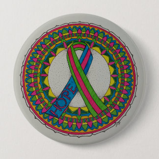 Bóton Redondo 10.16cm Mandala para o cancro da mama metastático