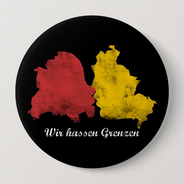 Bóton Redondo 10.16cm Mauerfall - Wir hassen Grenzen (Frente)