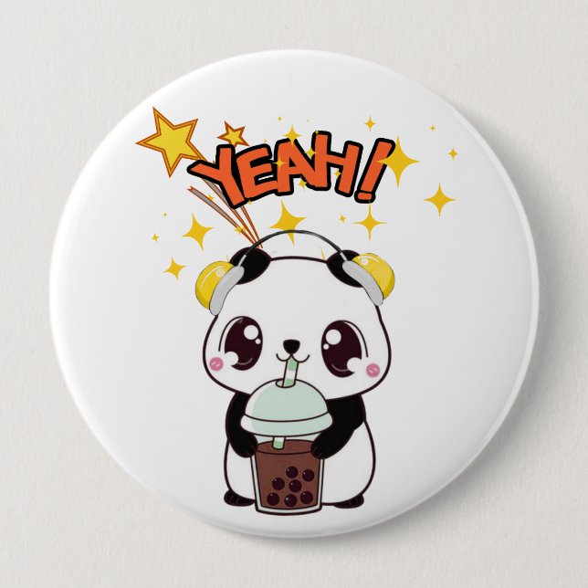 Bóton Redondo 10.16cm Meu Panda Fofinho de Festa (Frente)