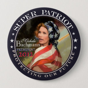 Bóton Redondo 10.16cm Michele Bachmann, patriota super