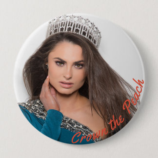 Bóton Redondo 10.16cm Miss Ga USA- Coroa o Pêssego