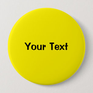 Bóton Redondo 10.16cm Modelo de Botão de Texto Personalizado Amarelo de