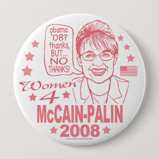 Bóton Redondo 10.16cm Mulheres para McCain Palin 2008
