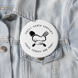 Bóton Redondo 10.16cm Negócio Moderno de Padaria e Confeitaria