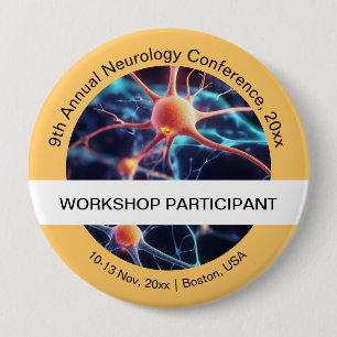 Bóton Redondo 10.16cm Neurologia Neurocirurgia Conferência Médica