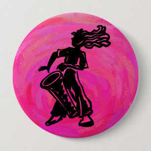 Bóton Redondo 10.16cm New York Boogie Nights Drum Hot Pink