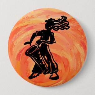 Bóton Redondo 10.16cm New York Boogie Nights Drum Orange