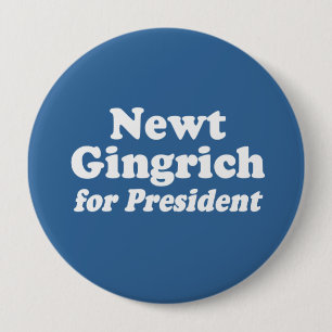 BÓTON REDONDO 10.16CM NEWT GINGRICH PARA O PRESIDENTE 2