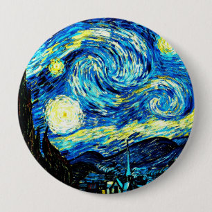 Bóton Redondo 10.16cm Noite Estrelada, pintura mundialmente famosa de Va