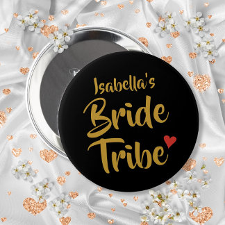 Bóton Redondo 10.16cm Noiva Personalizada Tribu Coração Vermelho