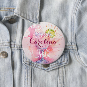 Bóton Redondo 10.16cm Nome Personalizado Festa de Despedida de Solteira
