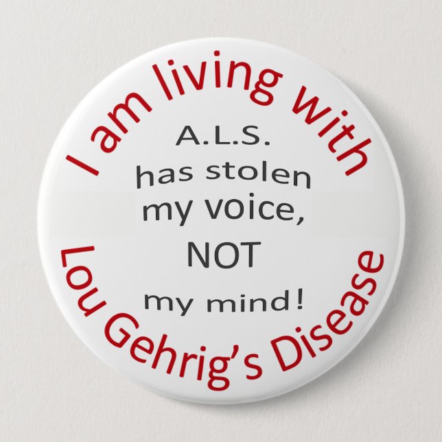 Bóton Redondo 10.16cm O ALS roubou minha voz (Frente)