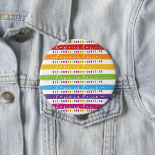 Bóton Redondo 10.16cm O Amor É O Orgulho Arco-Íris