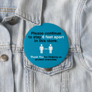 Bóton Redondo 10.16cm Obrigado Por Praticar Distância Social