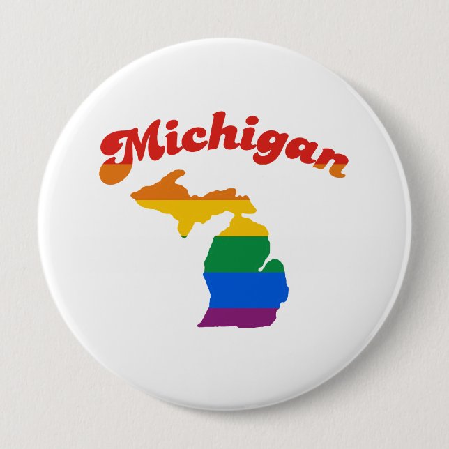 Bóton Redondo 10.16cm Orgulho gay MICHIGAN (Frente)