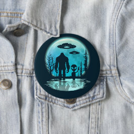 Bóton Redondo 10.16cm OVNI de Alienígena Bigfoot