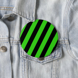 Bóton Redondo 10.16cm Padrão de faixas diagonais verdes e pretas