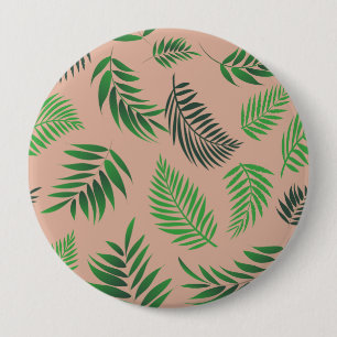 Bóton Redondo 10.16cm Padrão de Folhas Tropicais 10