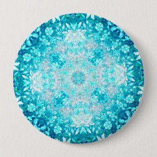 Bóton Redondo 10.16cm Padrão de Pedra Azul-Turquesa Elegante