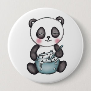 Bóton Redondo 10.16cm Panda bonito