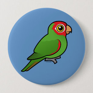 Bóton Redondo 10.16cm Parakeet Vermelho-mascarado