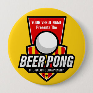 Bóton Redondo 10.16cm Personalize Este Logotipo De Pong Da Cerveja