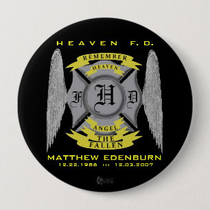 BÓTON REDONDO 10.16CM PIN DO MEMORIAL DE MATTHEW EDENBURN