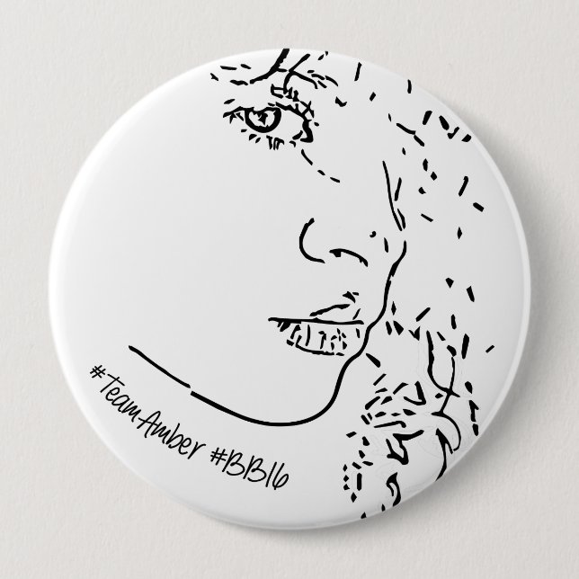 Bóton Redondo 10.16cm Pin do suporte do #TeamAmber (Frente)