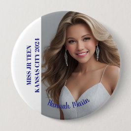 Bóton Redondo 10.16cm Pino do Botão do Impresso do Pageant