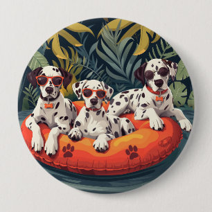Bóton Redondo 10.16cm Piscina de Abacaxi de Verão de Cães Dalmáticos