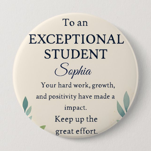 Bóton Redondo 10.16cm Placa de Parabéns Elegante para uma Rua excepciona (Frente)