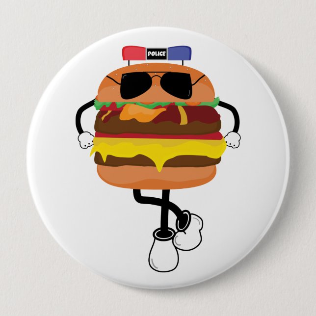 Bóton Redondo 10.16cm Polícia de Burger legal (Frente)