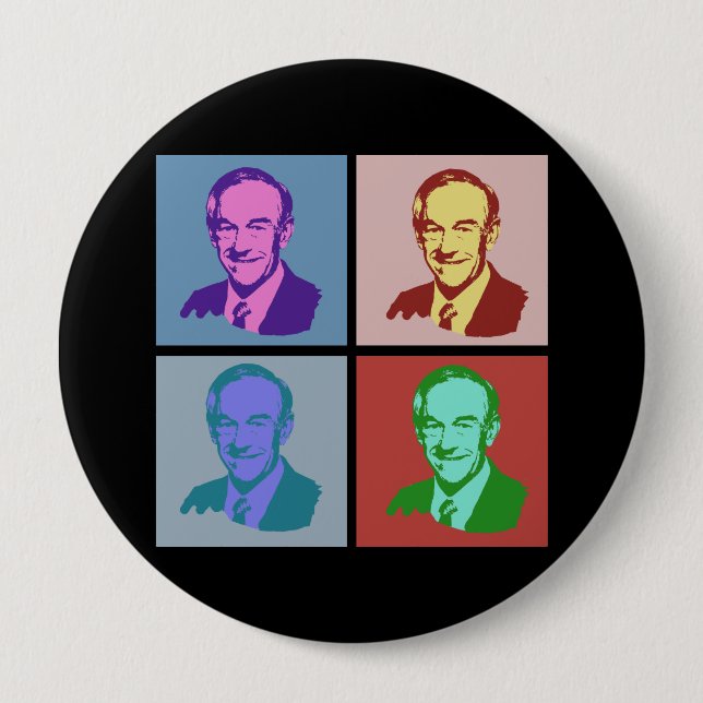 Bóton Redondo 10.16cm Pop art de RON PAUL (Frente)
