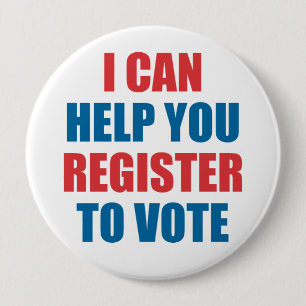 BÓTON REDONDO 10.16CM POSSO AJUDÁ-LO A REGISTRAR-SE PARA VOTAR