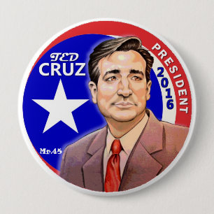 Bóton Redondo 10.16cm Presidente 2016 de Ted Cruz