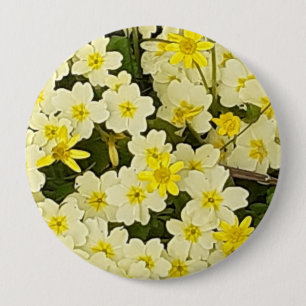 Bóton Redondo 10.16cm Primavera Primroses