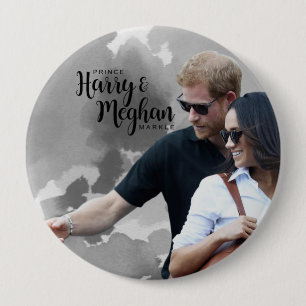 Bóton Redondo 10.16cm Prince Harry & Meghan Markle