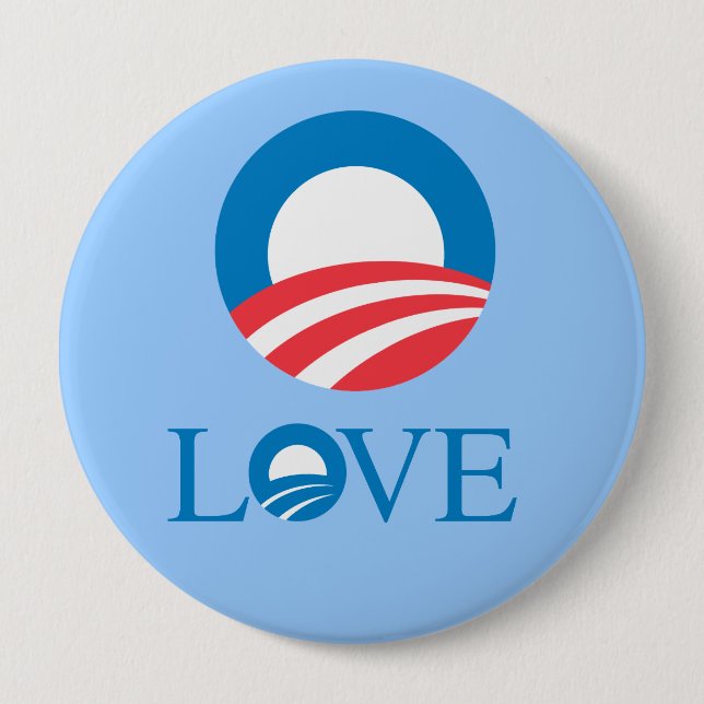 Bóton Redondo 10.16cm Pro-Obama - AMOR — (Frente)