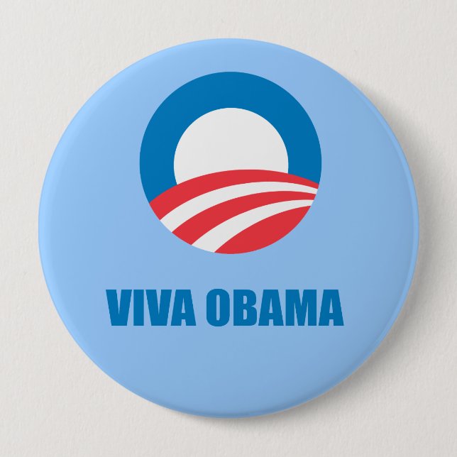 Bóton Redondo 10.16cm Pro-Obama - VIVA OBAMA (Frente)