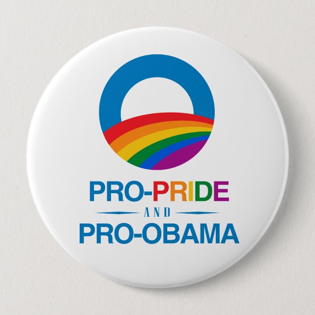 Bóton Redondo 10.16cm Pro-Orgulho e Pro-Obama (Frente)